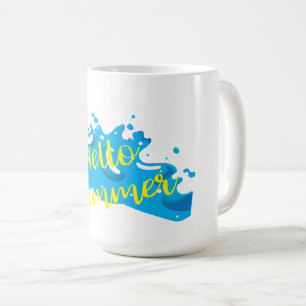 hallo zomer, Waves Graphic, Cool White Koffiemok