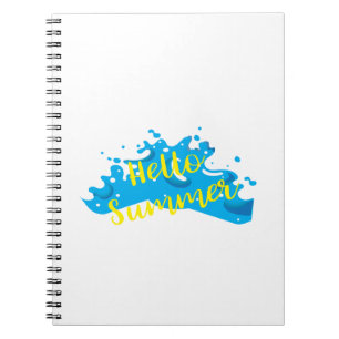 hallo zomer, Waves Graphic, Cool White Notitieboek