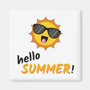 Hallo Zomer Zon met Zonnebril Magneet