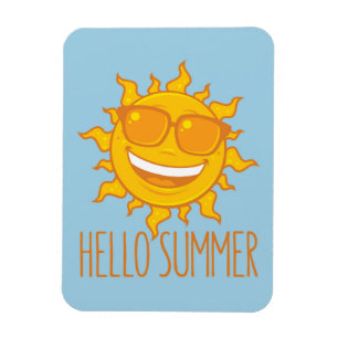 hallo Zomer Zon met zonnebril Magneet