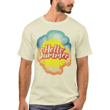 Hallo Zomerbelettering over de achtergrond van het