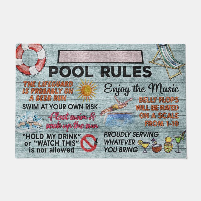 hallo zomerdeuren - Pool Deurmat - Beach Doormat (Voorkant)