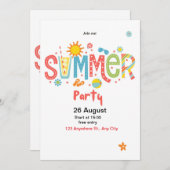 hallo zomerfeest uitnodiging (Voorkant / Achterkant)