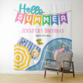 hallo zomerkleurige poolfeestachtergrond wandkleed (In situ)