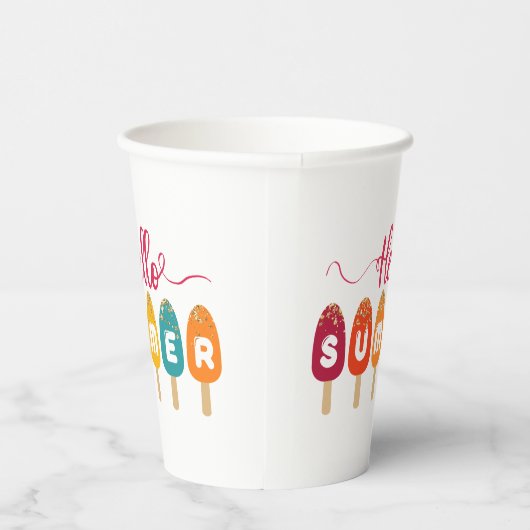 hallo zomerkleurige populatie papieren bekers (Rechts)