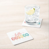 Hallo Zomerpastel Popsicles Vierkante Kartonnen Onderzetter (Insitu)