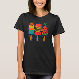 Hallo Zomerse Tropische Popsicle Party T-shirt