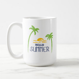 hallo zomerzonneschijn en palmbomen koffiemok