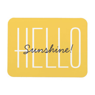 Hallo Zonneschijn Geel Typografie Citaat Magneet