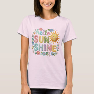 Hallo Zonneschijn Haakstijl Bloem T-shirt