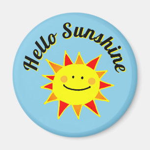Hallo Zonneschijn Mooie Gelukkige Zon Ontwerp Magneet