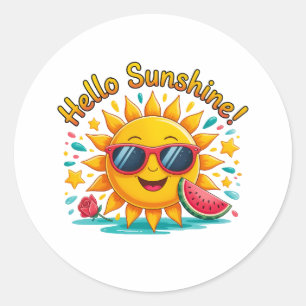 Hallo Zonneschijn Ronde Sticker