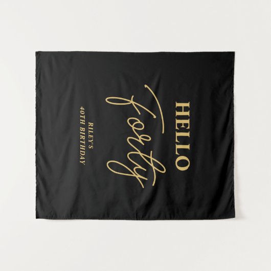 Hallo Zwart & Goud Wandkleed (Voorkant (horizontaal))