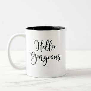 Hallo Zwart script Tweekleurige Koffiemok
