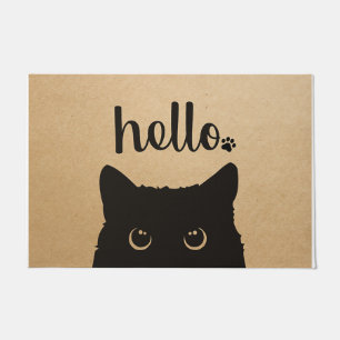 hallo Zwarte kat Doormat, eigenaar van de kat Deurmat