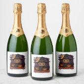 Hallobubu Halloween Schattige & Spooky Witch Cat T Sparkling Wijnetiket (Flessen)