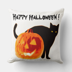 HALLOEEN BLACK CAT EN PUMPKIN KUSSEN