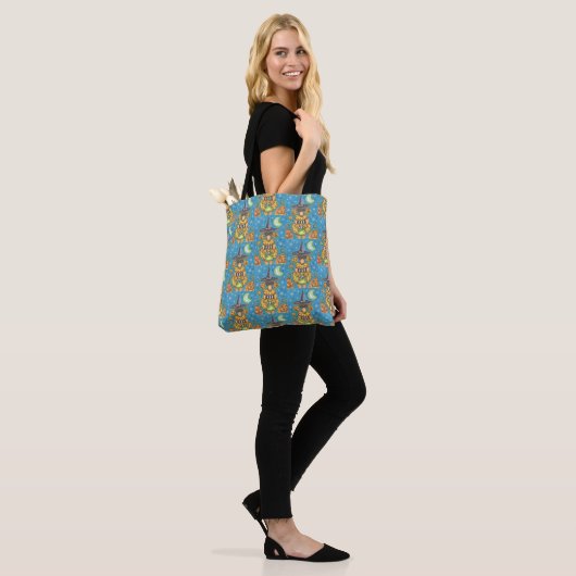 HALLOEEN FUNNY PUMPKIN POODLE SHOULDER CANVAS TAS (Op model)