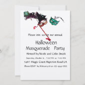 HALLOEEN MASQUERADE PARTIJ wit zwart goud Kaart (Achterkant)