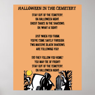 HALLOEEN NACHT IN HET poster VAN DE CEMETERS