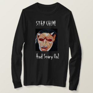 HALLOGEEN STAY CALM EN SCARY OP t-shirt