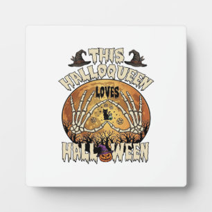 Halloqueen Houdt van Halloween Skelet Handen Zwart Fotoplaat
