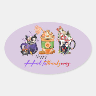 Hallothankmas Sticker met Zeemeerminnen