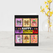 Hallothanksmas Coquette Bow Halloween Thanksgiving Kaart (Gele Bloem)