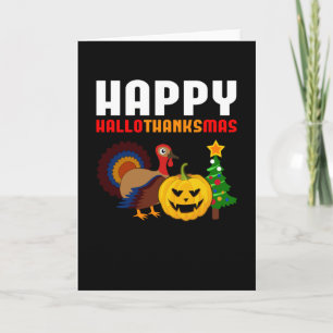 Hallothanksmas Halloween Kerstcadeau Kaart