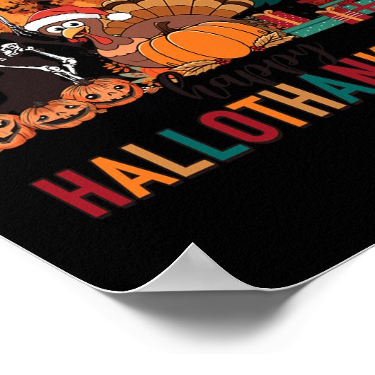 Hallothanksmas Halloween Kostuum Thanksgiving Xmas Poster (Hoek)