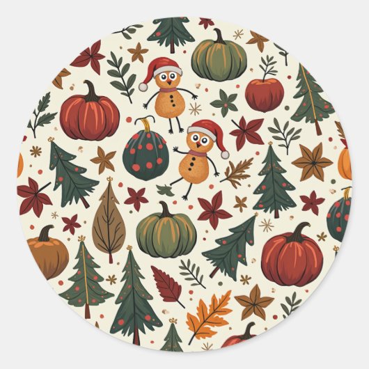 hallothanksmas ronde sticker (Voorkant)