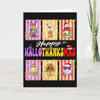 Hallothanksmas Schattige Kalkoen Kerstman Hallowee Kaart