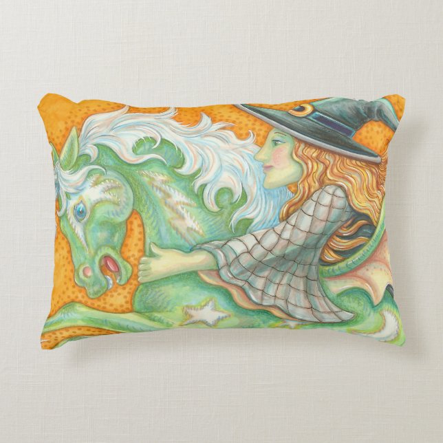 HALLOUE EVE WITCH ET HORSE ACCENT COUSSIN (Devant)