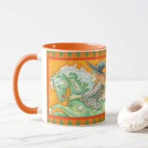 HALLOUS EVE WITCH ET HORSE COMBO MUG Orange Green
