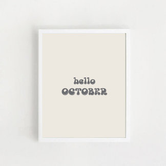"Hallow October".Halloween-typografieposter Poster