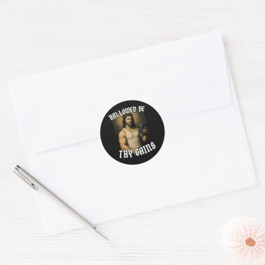 Hallowable be Thy Gains Ronde Sticker (Envelop)