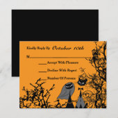 Hallowedende Katten Wedding RSVP-kaart RSVP Kaartje (Voorkant / Achterkant)