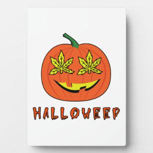 Halloweed Grappige Hippie Pompoen Halloween Fotoplaat