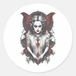 Halloween 13 vampier, horror, angstaanjagende vamp ronde sticker