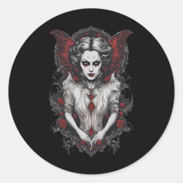 Halloween 13 vampier, horror, angstaanjagende vamp ronde sticker