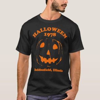 Halloween 1978 Holiday Spooky Myers Pumpkin Haddon T-shirt