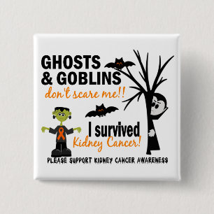 Halloween 1 Nierkanker Overleving Vierkante Button 5,1 Cm