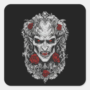 Halloween 1 vampier, eng monster, horror, vierkante sticker