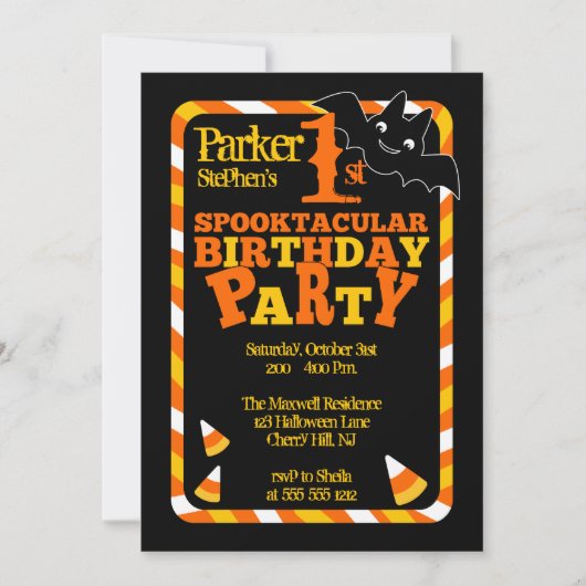 Halloween 1e Spooktaculair Verjaardagsfeestje Kaart (Voorkant)