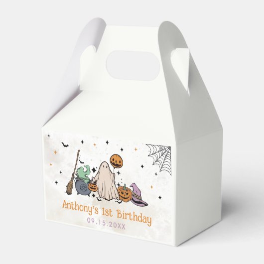 Halloween 1e verjaardag bedankdoosjes (Voorkant Zijde)