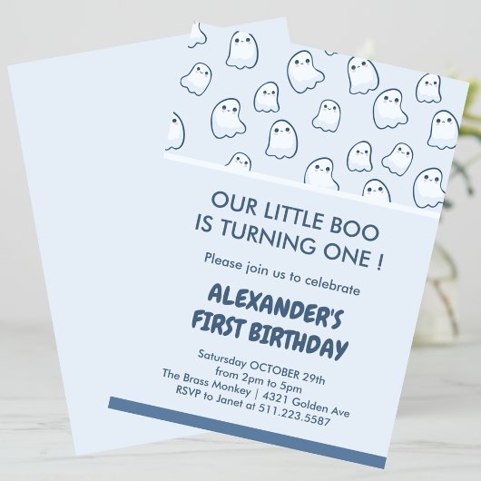 Halloween 1e verjaardag spooktacular boo kaart