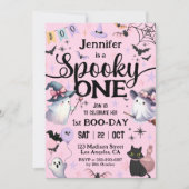 Halloween 1e Verjaardagsfeest Schattige Ghost Spoo Kaart (Voorkant)