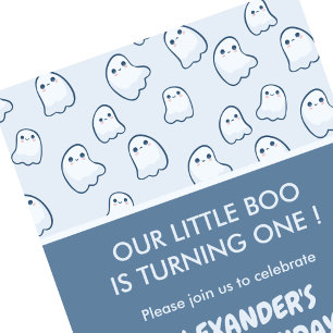 Halloween 1er anniversaire invitation fantôme octo