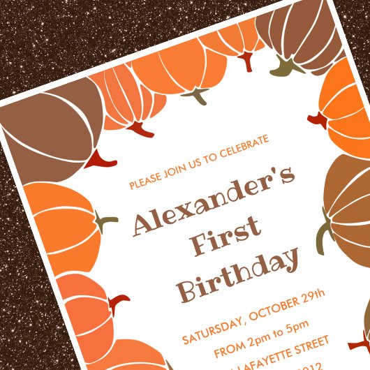 Halloween 1er anniversaire invitations automne ora