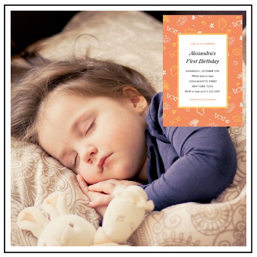Halloween 1er anniversaire invitations automne ora